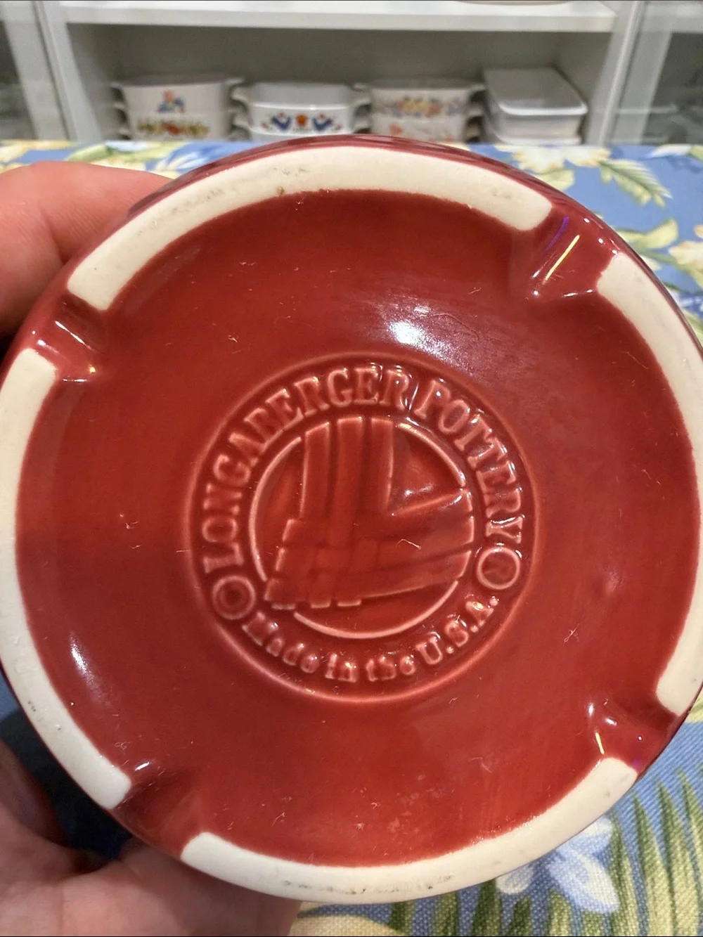 Longaberger Red Glazed Ceramic Kitchen Canister with Lid